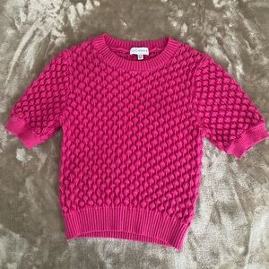 Lucy Paris Pink Short Sleeve Knit Sweater